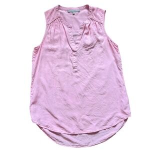 Daniel Rainn Coquette Balletcore 100% Silk Womens Pink Sleeveless Blouse S
